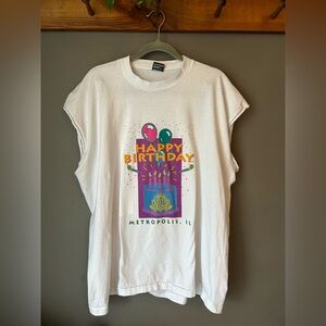 Vintage Y2K Happy Birthday Players Casino T-shirt Cutoff Men’s 2XL metropolis IL